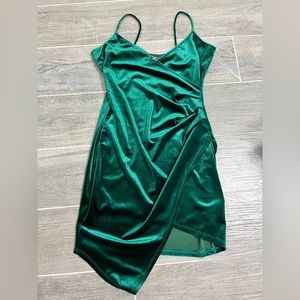 Green velvet dress